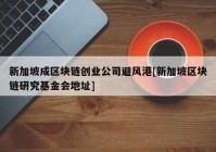 新加坡成区块链创业公司避风港[新加坡区块链研究基金会地址]