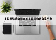 小蚁区块链公司ceo[小蚁区块链交易平台]