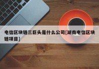 电信区块链三巨头是什么公司[湖南电信区块链项目]